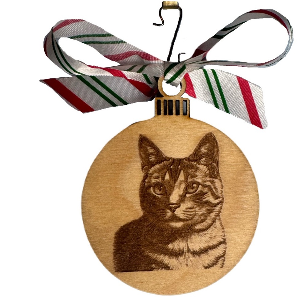 Tabby Cat Christmas Ornament